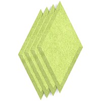 Sch! Acoustic Wall Tile - Set of 4 - Bevelled Edge - Diamond - Lime Green
