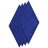 Sch! Acoustic Wall Tile - Set of 4 - Bevelled Edge - Diamond - Cobalt Blue