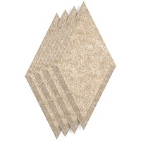 Sch! Acoustic Wall Tile - Set of 4 - Bevelled Edge - Diamond - Oatmeal Beige