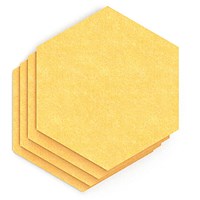 Sch! Acoustic Wall Tile - Set of 4 - Square Edge - Hexagon - Buttercup Yellow