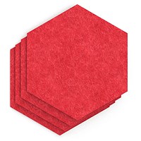 Sch! Acoustic Wall Tile - Set of 4 - Square Edge - Hexagon - Poppy Red