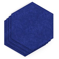 Sch! Acoustic Wall Tile - Set of 4 - Square Edge - Hexagon - Cobalt Blue