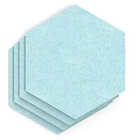 Sch! Acoustic Wall Tile - Set of 4 - Square Edge - Hexagon - Sky Light Blue