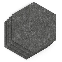 Sch! Acoustic Wall Tile - Set of 4 - Square Edge - Hexagon - Graphite Charcoal