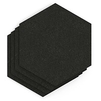 Sch! Acoustic Wall Tile - Set of 4 - Square Edge - Hexagon - Raven Black