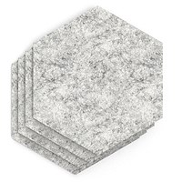 Sch! Acoustic Wall Tile - Set of 4 - Square Edge - Hexagon - Pebble Light Grey