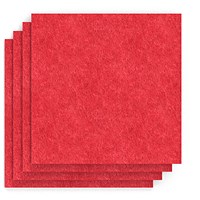 Sch! Acoustic Wall Tile - Set of 4 - Square Edge - Square - Poppy Red