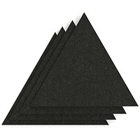 Sch! Acoustic Wall Tile - Set of 4 - Square Edge - Triangle - Raven Black