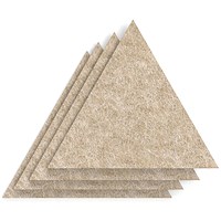 Sch! Acoustic Wall Tile - Set of 4 - Square Edge - Triangle - Oatmeal Beige