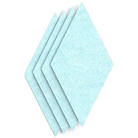 Sch! Acoustic Wall Tile - Set of 4 - Square Edge - Diamond - Sky Light Blue