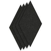 Sch! Acoustic Wall Tile - Set of 4 - Square Edge - Diamond - Raven Black
