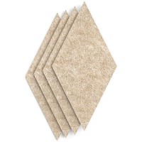 Sch! Acoustic Wall Tile - Set of 4 - Square Edge - Diamond - Oatmeal Beige