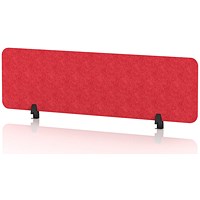 Sch! Acoustic Desktop Screen - Rectangle - 1400 x 400mm - Poppy Red