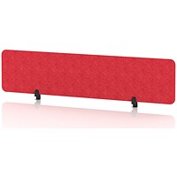 Sch! Acoustic Desktop Screen - Rectangle - 1800 x 400mm - Poppy Red