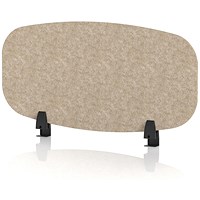Sch! Acoustic Desktop Screen - Oblong - 800 x 400mm - Oatmeal Beige