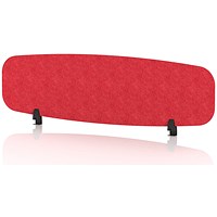 Sch! Acoustic Desktop Screen - Oblong - 1400 x 400mm - Poppy Red