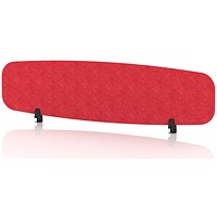 Sch! Acoustic Desktop Screen - Oblong - 1600 x 400mm - Poppy Red