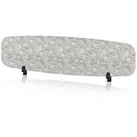 Sch! Acoustic Desktop Screen - Oblong - 1600 x 400mm - Pebble Light Grey