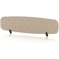 Sch! Acoustic Desktop Screen - Oblong - 1600 x 400mm - Oatmeal Beige