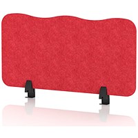 Sch! Acoustic Desktop Screen - Wave - 800 x 400mm - Poppy Red
