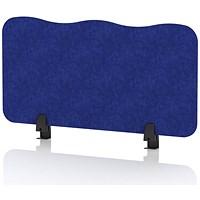 Sch! Acoustic Desktop Screen - Wave - 800 x 400mm - Cobalt Blue