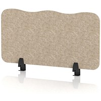 Sch! Acoustic Desktop Screen - Wave - 800 x 400mm - Oatmeal Beige