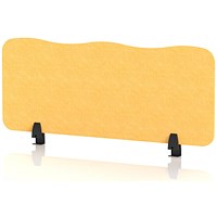 Sch! Acoustic Desktop Screen - Wave - 1000 x 400mm - Buttercup Yellow