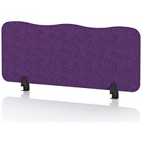 Sch! Acoustic Desktop Screen - Wave - 1000 x 400mm - Plum Purple