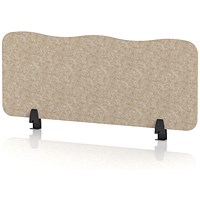 Sch! Acoustic Desktop Screen - Wave - 1000 x 400mm - Oatmeal Beige