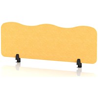 Sch! Acoustic Desktop Screen - Wave - 1200 x 400mm - Buttercup Yellow