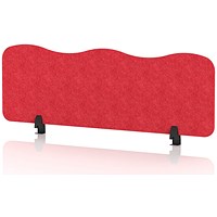 Sch! Acoustic Desktop Screen - Wave - 1200 x 400mm - Poppy Red