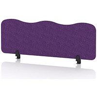 Sch! Acoustic Desktop Screen - Wave - 1200 x 400mm - Plum Purple