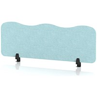 Sch! Acoustic Desktop Screen - Wave - 1200 x 400mm - Sky Light Blue