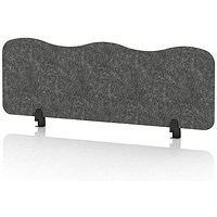 Sch! Acoustic Desktop Screen - Wave - 1200 x 400mm - Graphite Charcoal