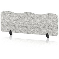 Sch! Acoustic Desktop Screen - Wave - 1200 x 400mm - Pebble Light Grey