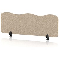 Sch! Acoustic Desktop Screen - Wave - 1200 x 400mm - Oatmeal Beige