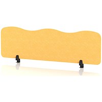 Sch! Acoustic Desktop Screen - Wave - 1400 x 400mm - Buttercup Yellow