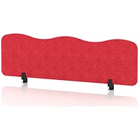 Sch! Acoustic Desktop Screen - Wave - 1400 x 400mm - Poppy Red