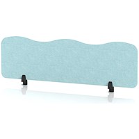 Sch! Acoustic Desktop Screen - Wave - 1400 x 400mm - Sky Light Blue