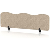 Sch! Acoustic Desktop Screen - Wave - 1400 x 400mm - Oatmeal Beige
