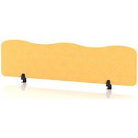 Sch! Acoustic Desktop Screen - Wave - 1600 x 400mm - Buttercup Yellow