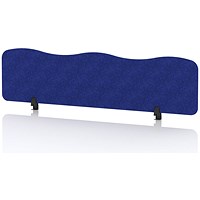 Sch! Acoustic Desktop Screen - Wave - 1600 x 400mm - Cobalt Blue