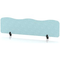 Sch! Acoustic Desktop Screen - Wave - 1600 x 400mm - Sky Light Blue