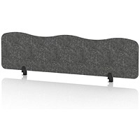Sch! Acoustic Desktop Screen - Wave - 1600 x 400mm - Graphite Charcoal