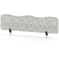 Sch! Acoustic Desktop Screen - Wave - 1600 x 400mm - Pebble Light Grey