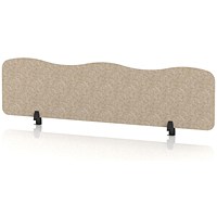 Sch! Acoustic Desktop Screen - Wave - 1600 x 400mm - Oatmeal Beige