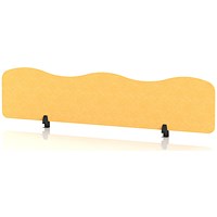 Sch! Acoustic Desktop Screen - Wave - 1800 x 400mm - Buttercup Yellow