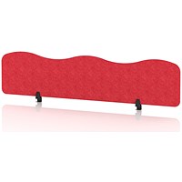 Sch! Acoustic Desktop Screen - Wave - 1800 x 400mm - Poppy Red
