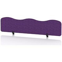 Sch! Acoustic Desktop Screen - Wave - 1800 x 400mm - Plum Purple