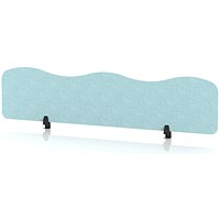 Sch! Acoustic Desktop Screen - Wave - 1800 x 400mm - Sky Light Blue